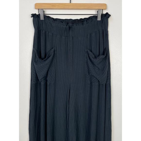 Free People Movement Blissed Out Wide Leg Pants Black Women’s Large - Picture 7 of 15